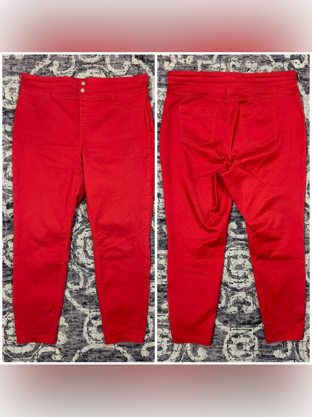 Terra & Sky Red High-Rise Pull-On Jegging Pants! Size 1X (16W-18W).
